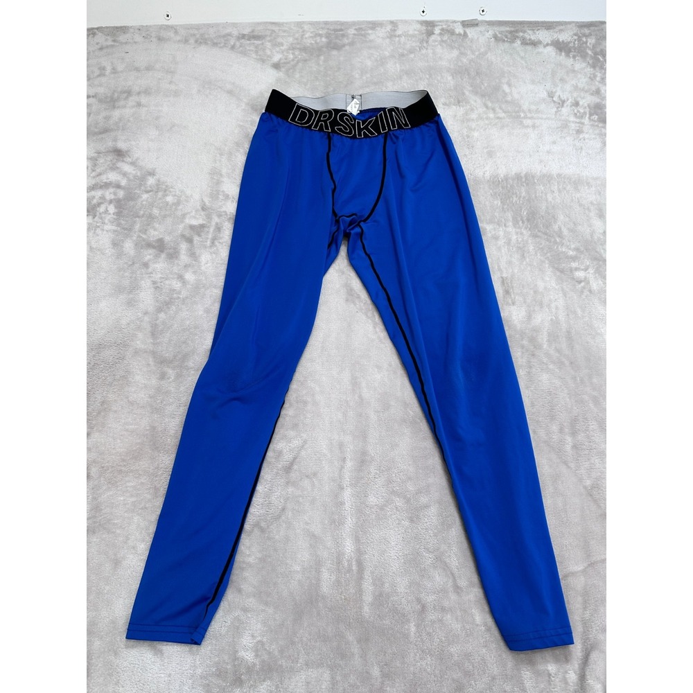 Dr Skin Compression Spats Leggings Mens Size Large Blue BJJ No Gi Jiu Jitsu MMA